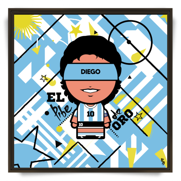Tableau pop art Diego Maradona Argentine 1986 par l'artiste YSY