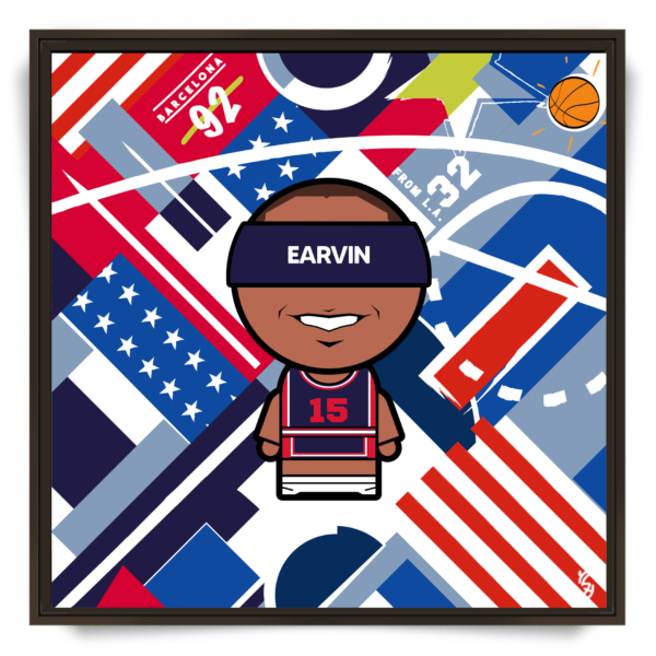 Tableau pop art Magic Johnson Dream Team 1992 par l'artiste YSY