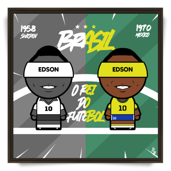 Tableau pop art Pelé Brésil 1958 et 1970 par l'artiste YSY