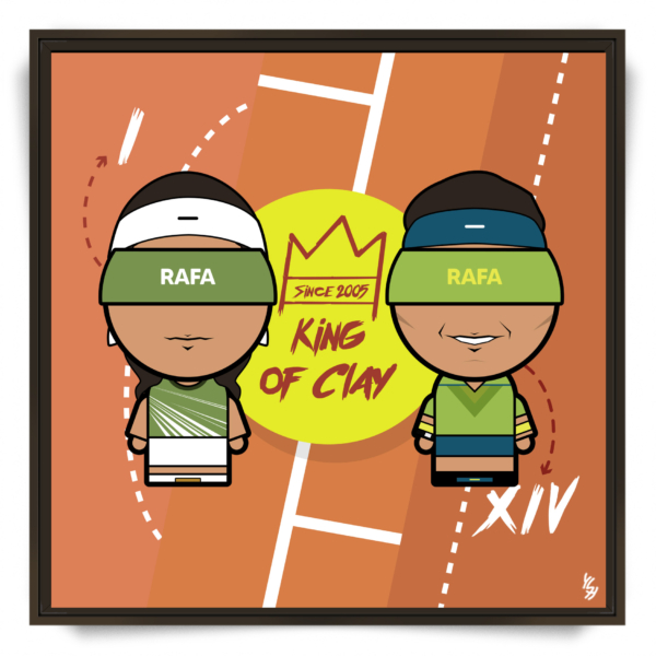Tableau pop art Rafael Nadal King of Clay Roland-Garros par l'artiste YSY