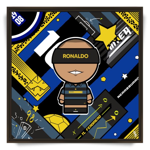 Tableau pop art Ronaldo Fenômeno Inter Milan par l'artiste YSY