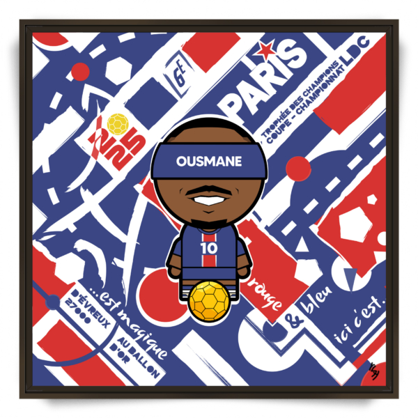 Tableau pop art Ousmane Dembélé PSG Ballon d'Or 2025 par l'artiste YSY